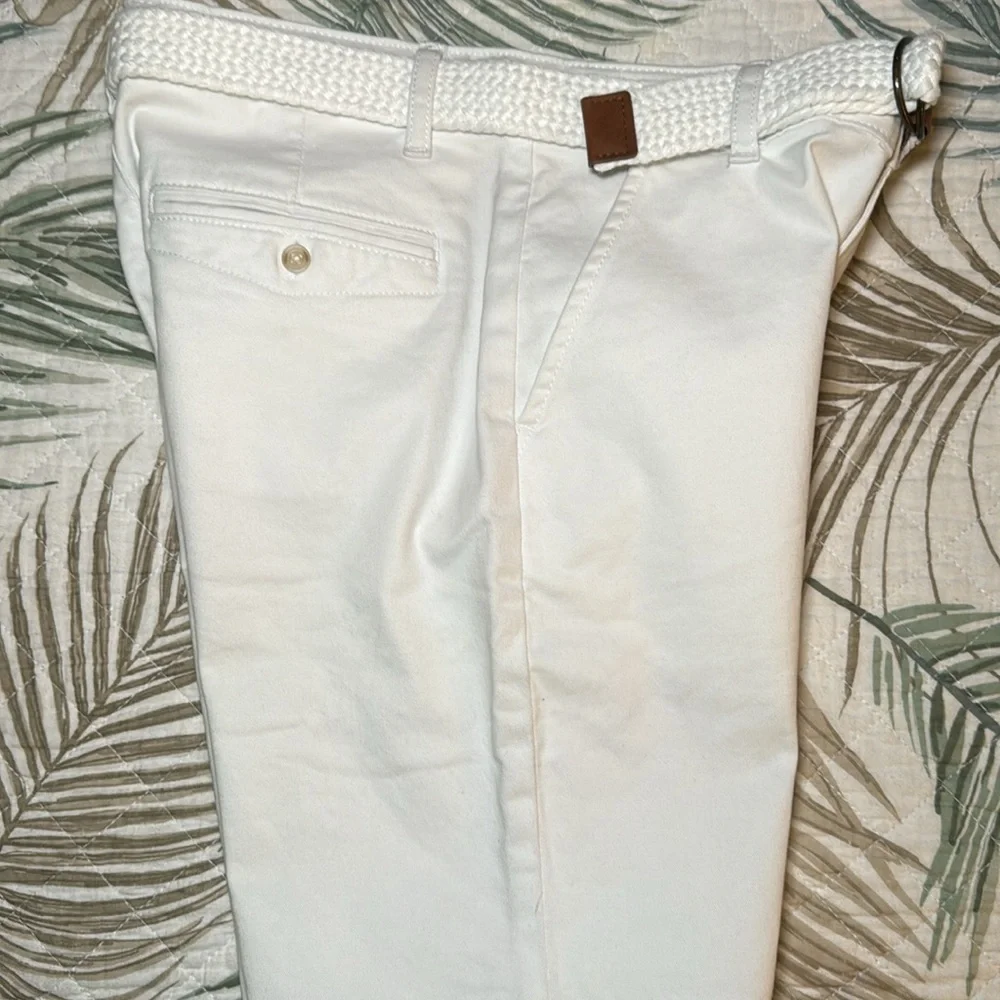 Gymboree Boys Belted Chino Shorts - Simply White Size 10